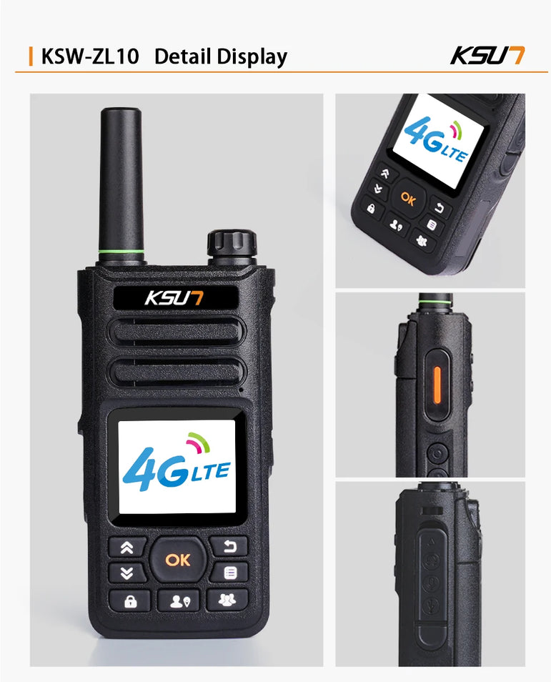 KSUN ZL10 Zello Walkie Talkie Handy Long Range 4G GPS Wifi Blue tooth Mobile Ham Radio Two Way Radio Walkie Talkie 100km