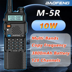 Baofeng M-5R 10W Walkie Talkie 3800mAh Battery Multi Band Wireless Copy Frequency Long Range Commutator Ham UV-5Rx K5 Two Way Ra