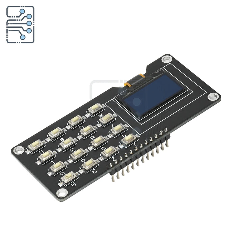 0.96 inch/1.3 inch  LCD Screen Board OLED Display Module IIC White SH1106 SSD1306 SSD1315 with 4x4 Key Matrix Keypadfor Arduino