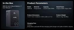 SmallRig VB99 SE mini V-Mount Battery 99Wh / 6800mAh V Mount Battery with PD65W USB-C Fast Charging for Camera Camcorder Monitor