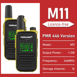 TIDRADIO 2PCS M11 Mini Walkie Talkie Profesional PMR /FRS Long Range Communication Radio Two Way Radio Transceiver Colorful