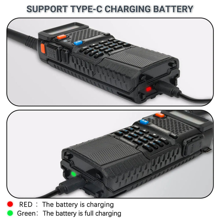 Baofeng UV-5R 8W Long Range Walkie Talkie 3800mAh Type-c Ham Amateur Communication Two Way Radio for Adults Camping