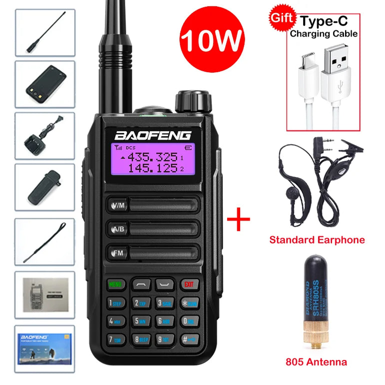 2025 Baofeng UV-16 Max IP68 Waterproof Walkie Talkie Dual Band High Power CB Radio Vhf Uhf CB Ham Radio Long Range Two Way Radio
