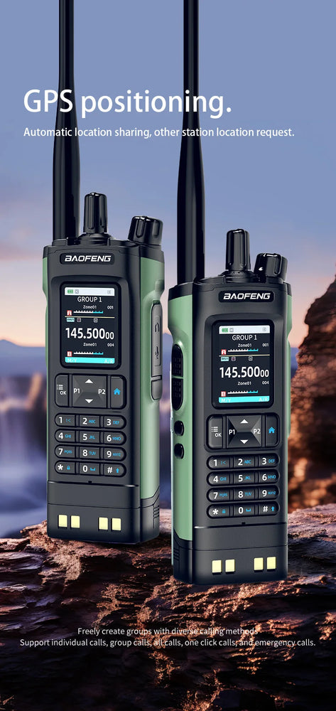 New BAOFENG UV-32 Walkie Talkie GPS 10W Bluetooth APP Programming Multi Band Wireless Copy Frequency Type-C UV32 Ham 2 Way Radio
