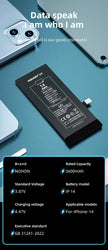 NOHON 3500mAh Battery for iPhone 14 13 11 12 Pro 15 SE 2022 2020 SE3 SE2 X XR XS Max Replacement Batteries Big Capacity