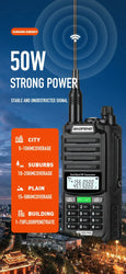 Baofeng UV-S22 PRO V2 IP68 Waterproof Walkie Talkie Dual Band 136-174/400-520MHz Ham Radio 10W Power 50KM Range 128CH FM Radio