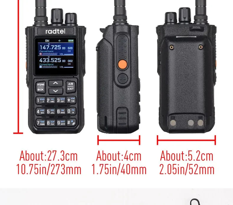 Radtel RT-900 8W Multi-band  Walkie Talkie 256 CH Air Band Two Way Radio Station Aviation NOAA Amateur Police Marine River PTT