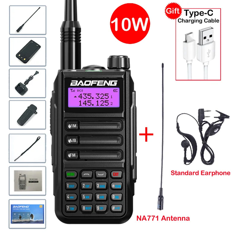 2025 Baofeng UV-16 Max IP68 Waterproof Walkie Talkie Dual Band High Power CB Radio Vhf Uhf CB Ham Radio Long Range Two Way Radio