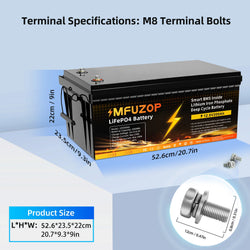 MFUZOP 1280Wh 2560Wh 3840Wh  12V LiFePO4 Rechargeable Battery Intelligent BMS100Ah 200Ah 300Ah System for RV Camping No VAT