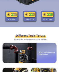 For Dewalt Cordless Tools 6.0Ah 20V Lithium-Ion Replacement Batteries - Compatible with DCB200, DCB205, DCB206 & More
