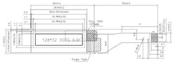 0.91 Inch OLED Screen Dispaly 12832 128*32 8Pin SSD1306 IIC I2C Plug-In Display Module White