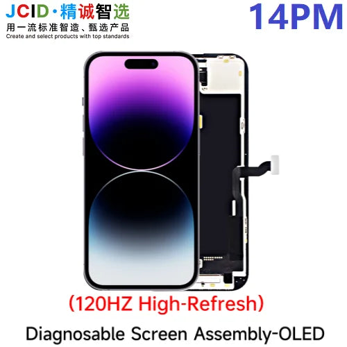 JCID OLED Screen Diagnosable Assembly NEW Soft Hard FHD Touch Display Pantalla For iphone 12 13 15 16 Without IC Removal No Pop