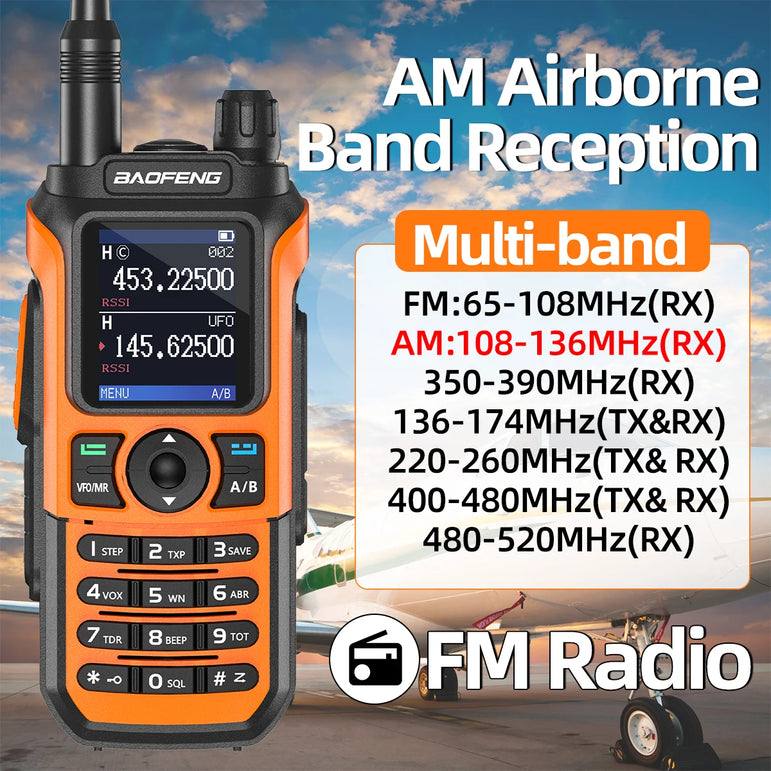 Baofeng UV-21 Pro V2 Air Band Walkie Talkie Wireless Copy Frequency AM Type-C Long Range Upgrade UV-5R Ham Radio