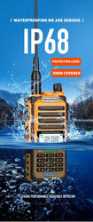 Baofeng UV-S22 PRO V2 IP68 Waterproof Walkie Talkie Dual Band 136-174/400-520MHz Ham Radio 10W Power 50KM Range 128CH FM Radio
