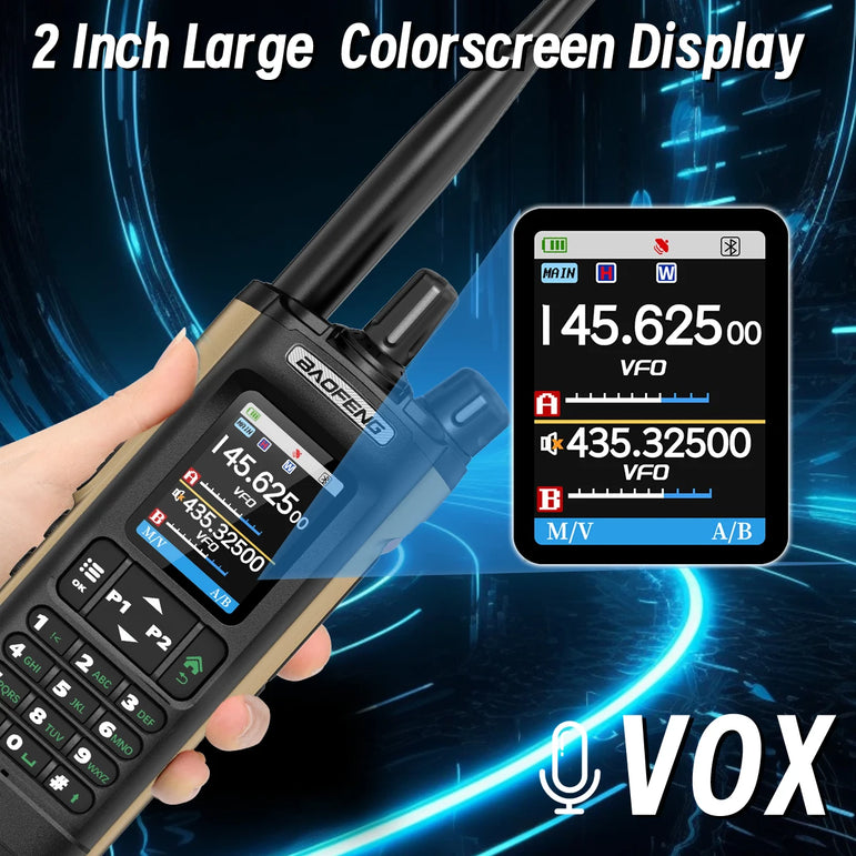BAOFENG UV-32 Walkie Talkie GPS Multi Band 10W Bluetooth Wireless Programming Copy Frequency 1000CH Long Range Ham Two Way Radio