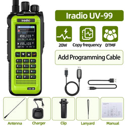 Iradio UV-99 20W Air Band Walkie Talkie Mutli Band High Power FM NOAA 1024CH Wireless Copy Frequency Long Range Type-C Ham Radio