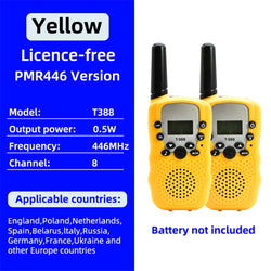 1 Pair Rt-388 Kids Walkie Talkies 0.5W Portable Child Electronic Radio Voice Interphone Outdoor LCD Display Toys Christmas Gifts