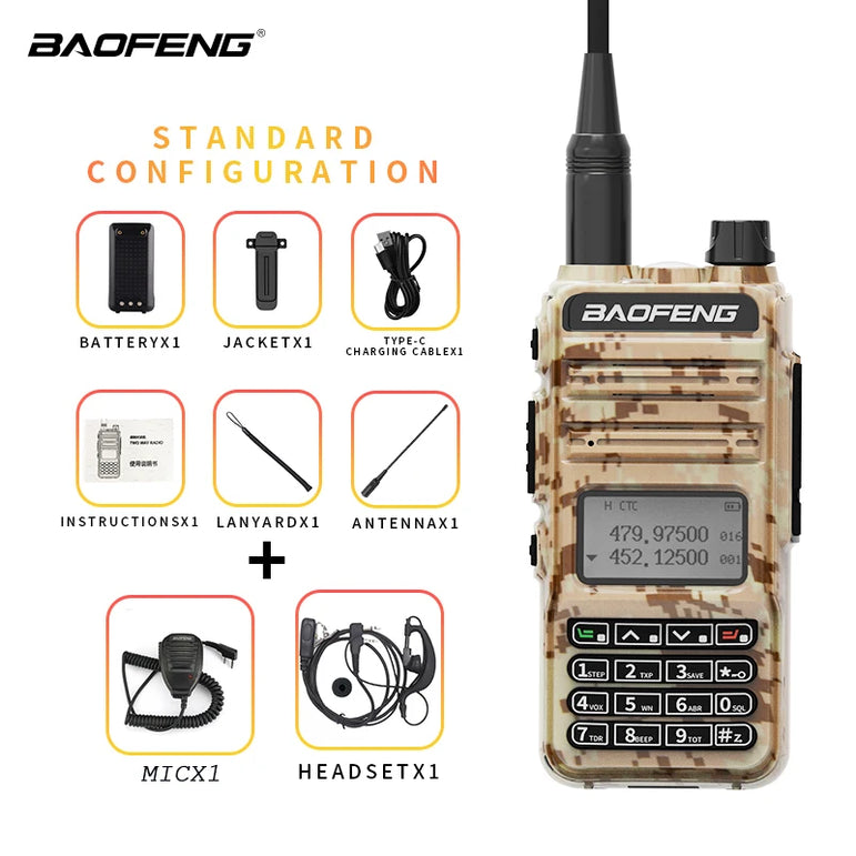 Baofeng RD-K5 Ham Walkie Talkie High Gain Antenna Encryption Anti-interference Air Band 108-136 Mhz 5-10KM Uhf Vhf Two Way Radio