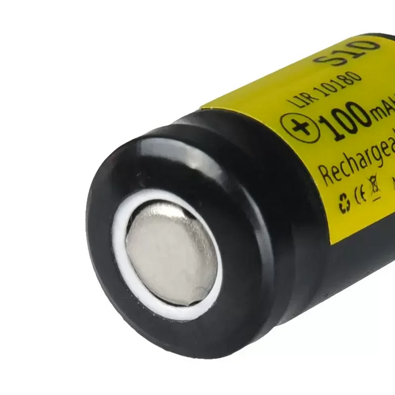 2PCS/lot S10 LIR10180 10180 Rechargeable Lithium-ion Battery for Quantum Flashlight Universal 3.7V 100mAh