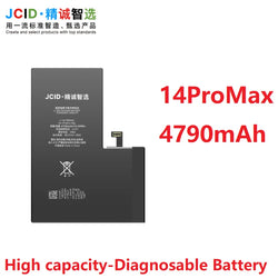 JCID Diagnostic Battery High Capacity For Iphone 12 13 14 100% Heath Visible New 0-cycle No Pop Up Used Genuine Parts On IOS 18