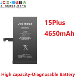 JCID Diagnostic Battery High Capacity For Iphone 12 13 14 100% Heath Visible New 0-cycle No Pop Up Used Genuine Parts On IOS 18