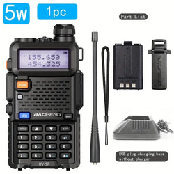 1/2PCS Baofeng UV 5R walkie talkie remote communication dual band VHF UHF FM transceiver bidirectional USB fast charging