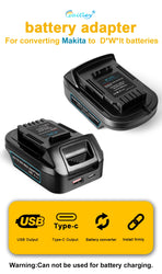 Waitley Battery Adapter for Makita 18V conversion compatible with Dewalt 18V / 20V Power Tool Batteries Accessories DCB200