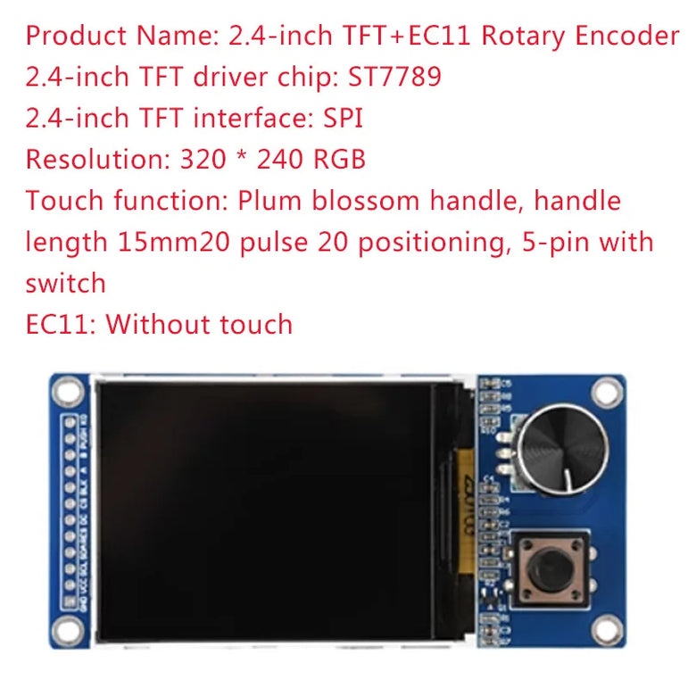 0.96/1.3/1.8/2.4-inch OLED display screen with matrix 4 key interfaces/EC11 rotary encoder combination module IIC/SPI interface