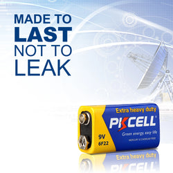 20pcs PKCELL  9V 6F22 Battery primary Carbon Zinc Super Heavy Duty PP3 Battery for Smoke Alarm ,warnning light KTV uses