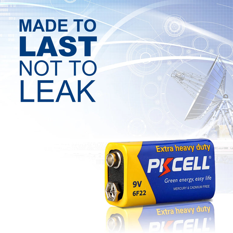 20pcs PKCELL  9V 6F22 Battery primary Carbon Zinc Super Heavy Duty PP3 Battery for Smoke Alarm ,warnning light KTV uses