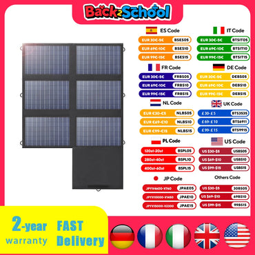 ALLPOWERS Solar Panel 60W Foldable Solar Charger with 18V DC+USB-C 60W+USB-A*2 for Powerstation ,Camping, Laptop, Phone, Riding