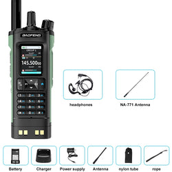 New BAOFENG UV-32 Walkie Talkie GPS 10W Bluetooth APP Programming Multi Band Wireless Copy Frequency Type-C UV32 Ham 2 Way Radio