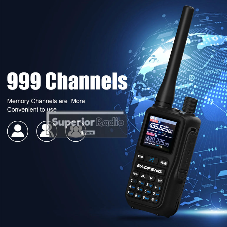 1/2PCS Baofeng UV-5R Mini Walkie Talkie Bluetooth Programming Type-C Dual PTT Lightweight 999 Channels Flashlight Frequency Copy