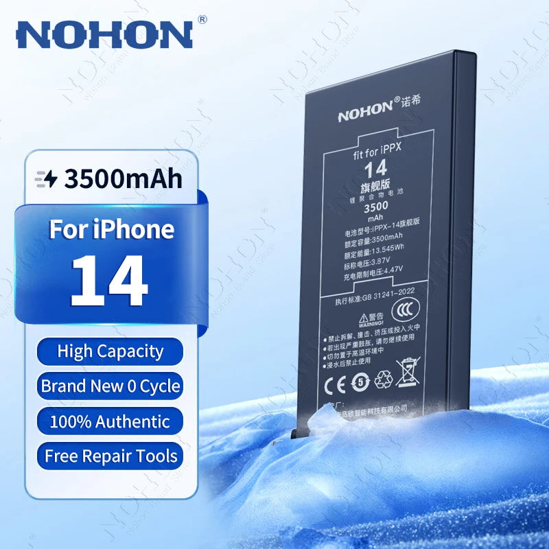 NOHON 3500mAh Battery for iPhone 14 13 11 12 Pro 15 SE 2022 2020 SE3 SE2 X XR XS Max Replacement Batteries Big Capacity