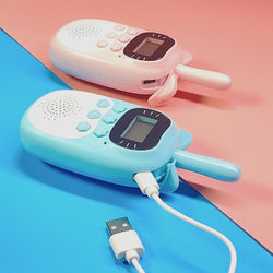 2PCS Kids Mini Walkie Talkie Rechargeable 1000mAh Handheld 0.5W 3km Radio Transceiver Interphone Child Christmas Toys Gifts