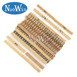 150PCS/300PCS 1W 2W 3W 5W 30Values Carbon Film Resistor Assortment Kit 5% Resistance Set 0.1R-750R 1K-820K ohms DIY Pack