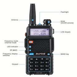 1/2PCS Baofeng UV 5R walkie talkie remote communication dual band VHF UHF FM transceiver bidirectional USB fast charging