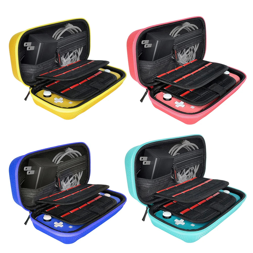 Storage Bag Nylon EVA Hard Game Console Protection Bag Thickened Shock Absorbing Double Compartment Dustproof for Switch Lite