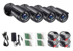 ZOSI 1080P 4 Pack HD TVI Security Cameras Outdoor Indoor Weatherproof Bullet Surveillance Camera for Analog CCTV DVR System