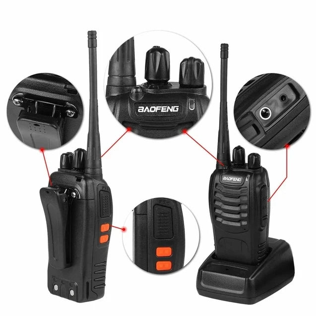4PCS Original Baofeng BF888S Walkie Talkie 5W BF-888S 5KM UHF 400-470MHZ Transceiver Portable Two Way Radio BF 888S Intercom