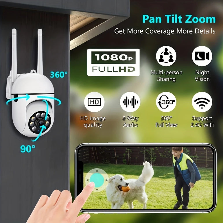 BoyKeep 1080P WiFi Bulb Surveillance Camera Color Night Vision Motion Tracking Indoor Outdoor Security Monitor Camera Y108