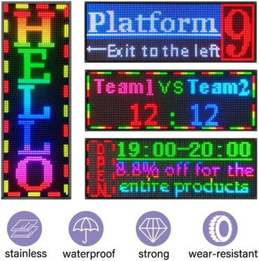 WIFI Programmable Led Sign, Full Color 39"X14" New P10 Outdoor SMD Scrolling Message LED Panel Digital Display For Advertising
