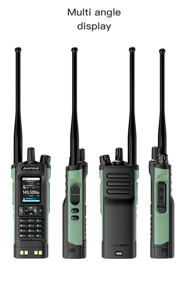 New BAOFENG UV-32 Walkie Talkie GPS 10W Bluetooth APP Programming Multi Band Wireless Copy Frequency Type-C UV32 Ham 2 Way Radio