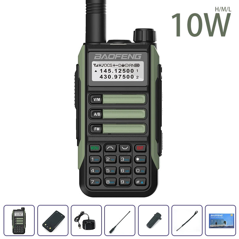BaoFeng UV16 Walkie-Talkie 8/10W Tri-Power IP68 Waterproof Long Range USB C Dual Band VHF UHF Two Way Portable Ham Two Way Radio