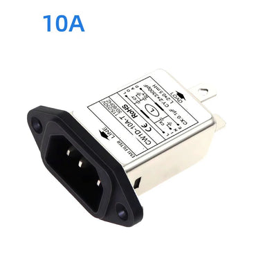 Single-phase AC T-Socket Power EMI filter CW1D-3/6/10A-T 250V Audio Power Purifier Suppress Electromagnetic Interference Signals