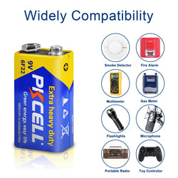 20pcs PKCELL  9V 6F22 Battery primary Carbon Zinc Super Heavy Duty PP3 Battery for Smoke Alarm ,warnning light KTV uses