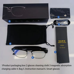 Smart Glasses AI Voice Assistant Camera Glasses Remote Shooting Outdoor Sport Glasses with Camera Open Ear Sound Mic Speakers