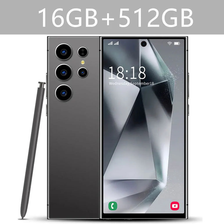 SMS 24 Ultra High-end Mobile Phone 16GB+1TB Cellphone 7800mAh Global Version HD Cell Phone 5G Dual SIM Smartphone Face Unlocked