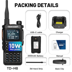 TIDRADIO 10W Walkie Talkie long range Portable Radio connection cell Phone Outdoor Programming Two Way Commutator TD-H8 VHF UHF