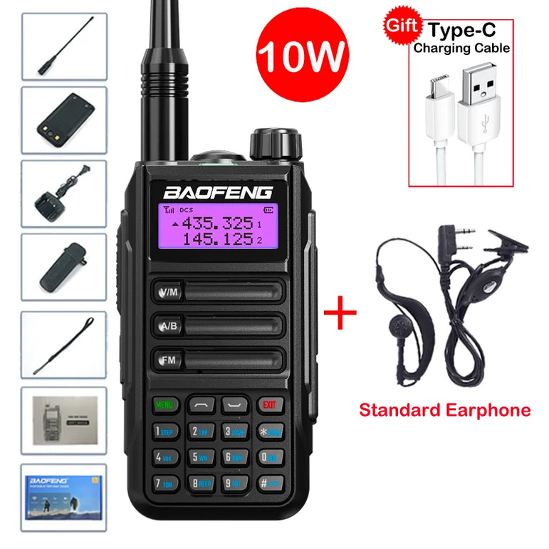 2025 Baofeng UV-16 Max IP68 Waterproof Walkie Talkie Dual Band High Power CB Radio Vhf Uhf CB Ham Radio Long Range Two Way Radio
